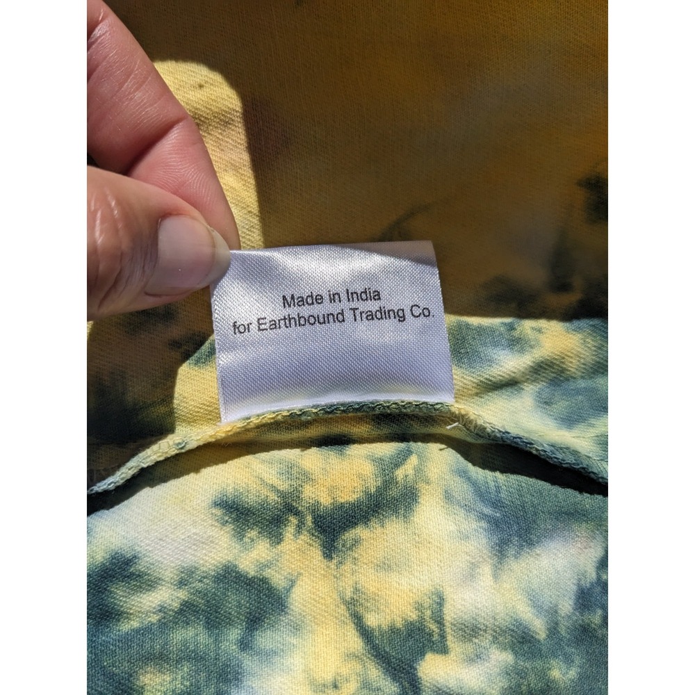 Earthbound Trading Co. Tie Dye Wide Leg Overall Jumpsuit M Festival Boho Hippie - Picture 13 of 16